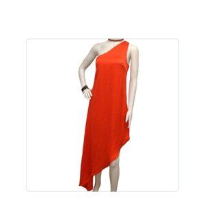 Laundry By Shelli Segal One Shoulder Asymmetric Romantic Hot Pink Dress …
